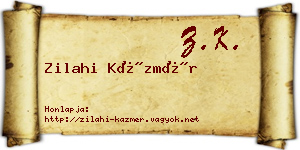 Zilahi Kázmér névjegykártya